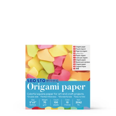 70GSM 5 pouces * 5 pouces Art Origami papier artisanat couleur papier qualité artisanat projet papier 13 cm x 13 cm Sbosto2042
